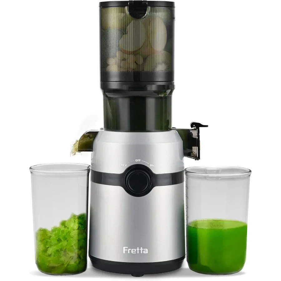 

Cold Press Juicer Machines–1.1 L Large Feed Chute Fit Whole Fruits and Vegetables Easy Clean Self Feeding High Juice Yield Slow