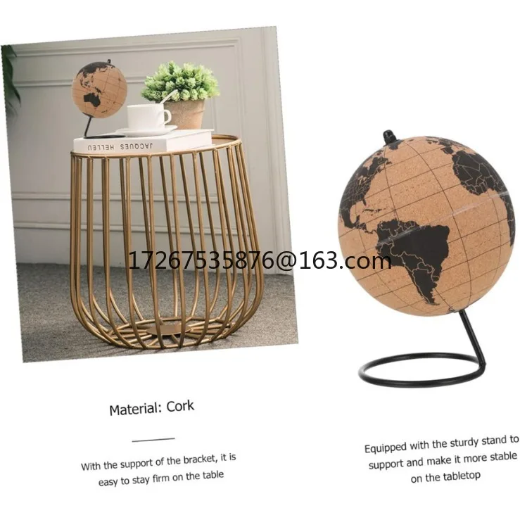 

25Cm ornament globe wooden creative gift study decoration gift wood art
