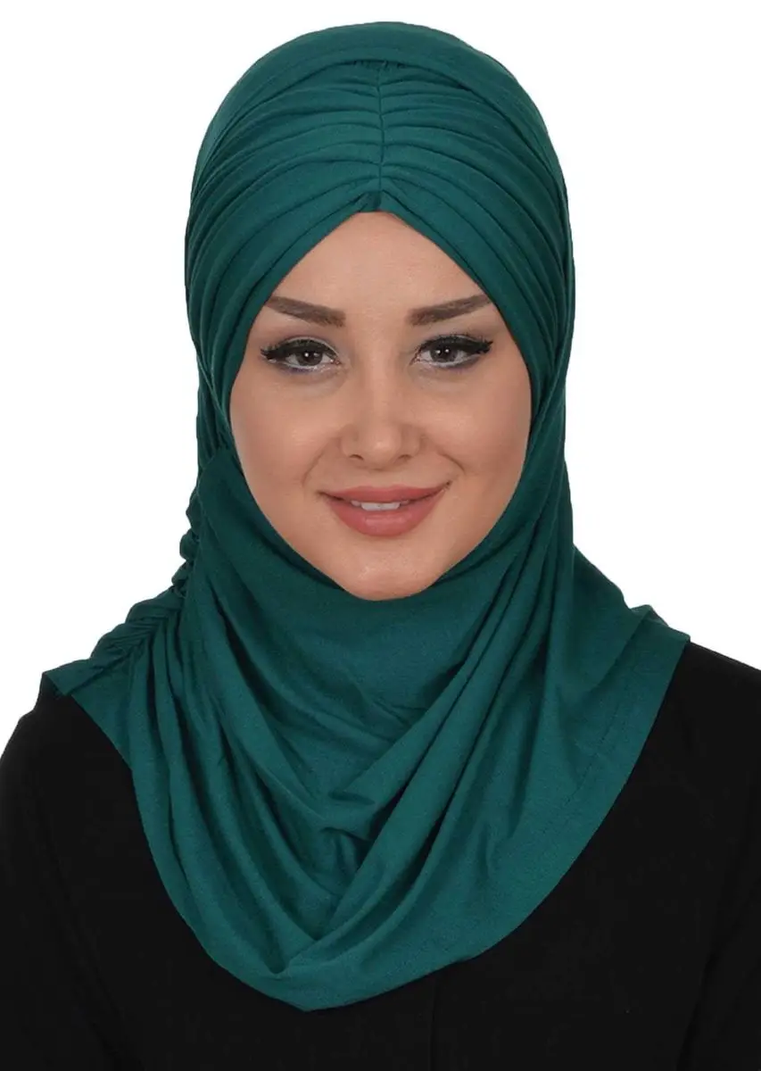 Plissee Knochen schal Set grün