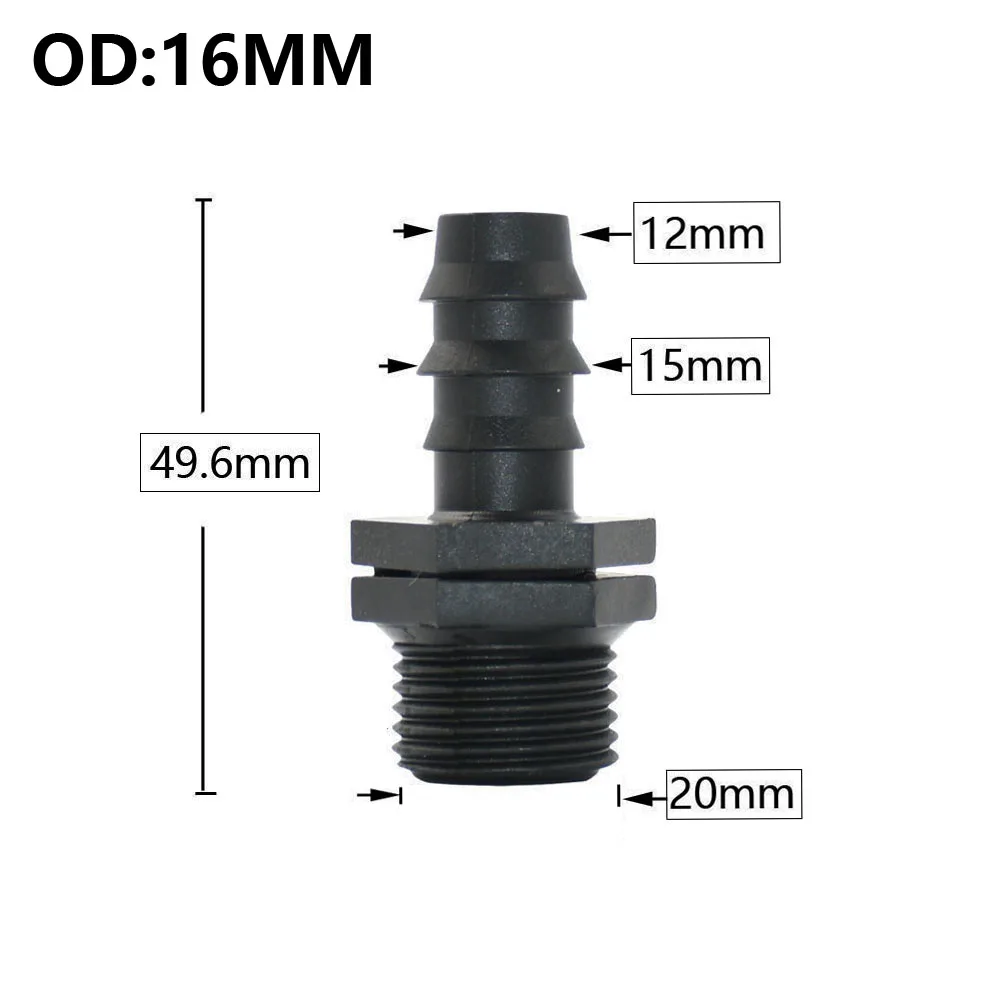 8/16/20/25/32mm Garden PE Tube Connector 1/2 3/4 1\