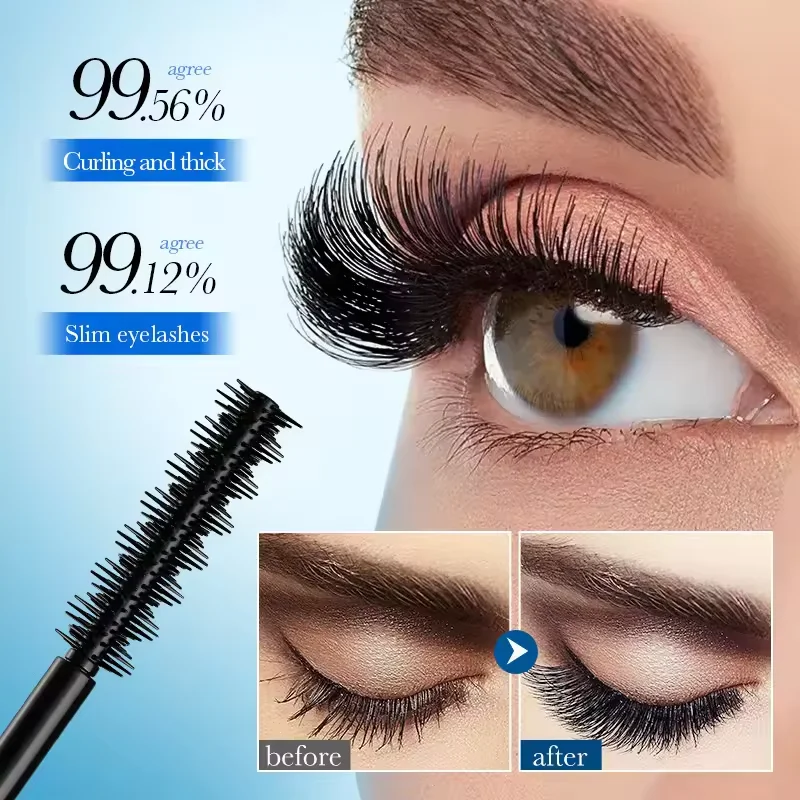 Máscara de pestañas resistente al agua 5D, pestañas alargadoras, maquillaje para mujer, máscara resistente al agua, máscara de fibra de seda negra, Cosméticos Coreanos nuevos