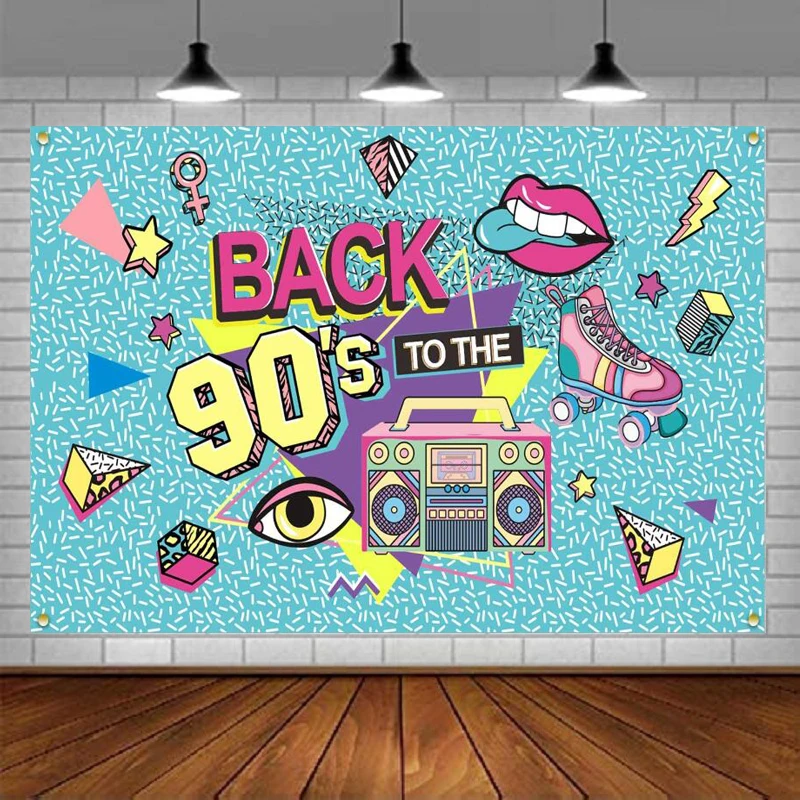 

Photography Backdrop Hip Hop Graffiti Back To The 90s Party For Adults 90s Theme Background Table Decor Photo Booth Supplies