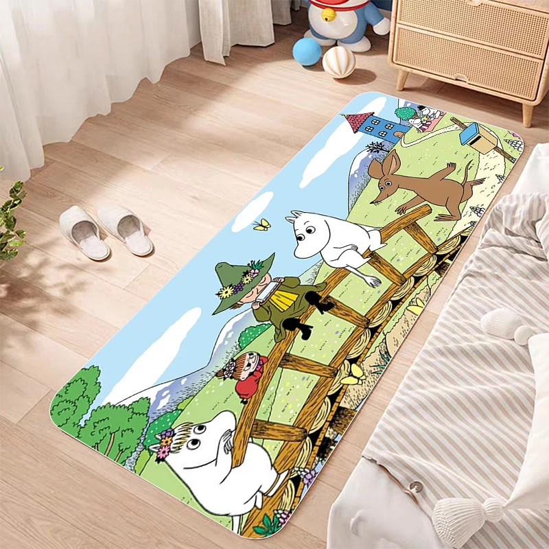 Kawaii Moomin Door Mat Entrance Doormat Non-slip Washable Kitchen Carpet Living Room Hallway Rugs Door Decor Bathroom Floor Mats