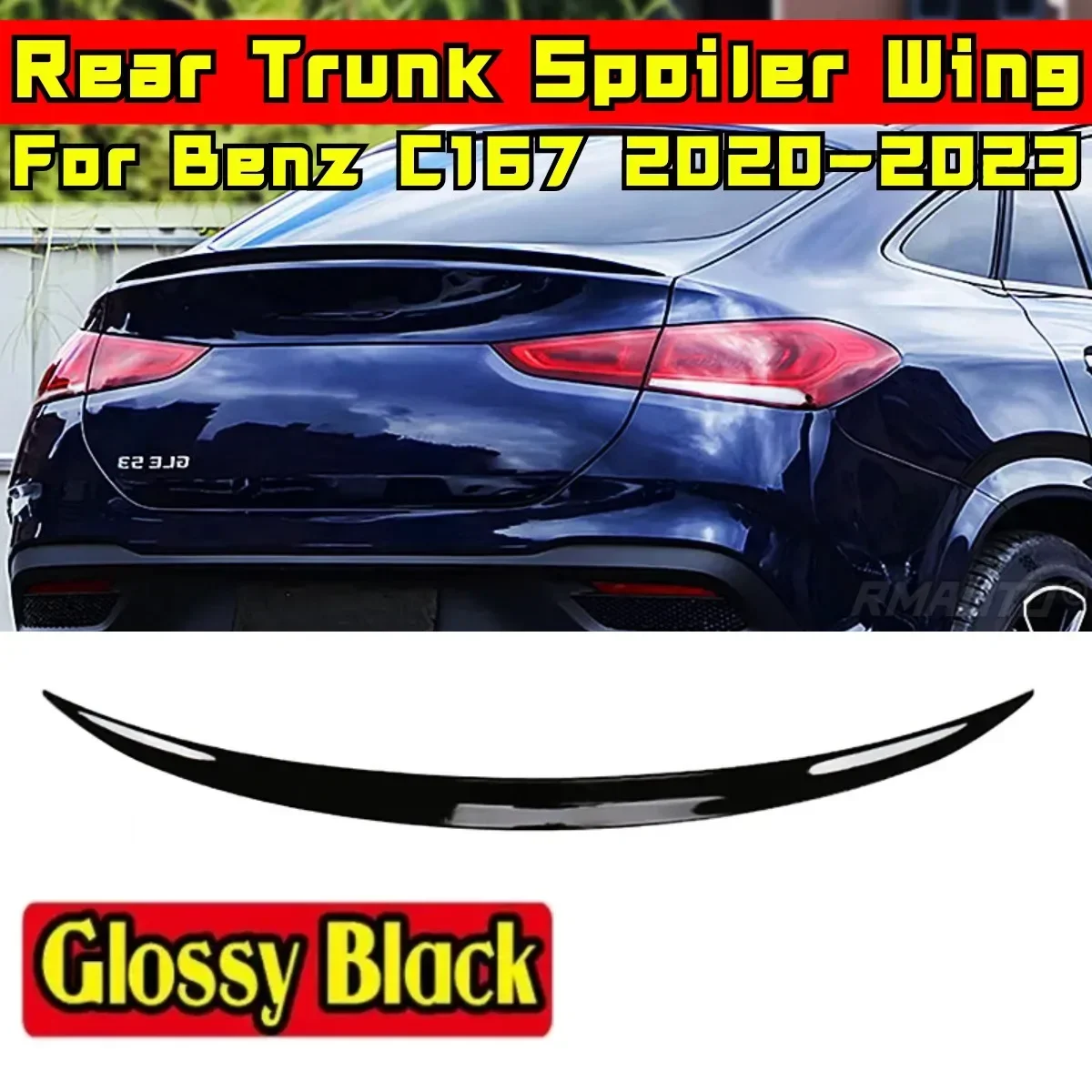 For 2020-2023 Mercedes GLE Coupe W167 C167 320 350 400 450 53 AMG Rear Spoiler Wing Body Kit Car Rear Roof Spoiler Tunning Part