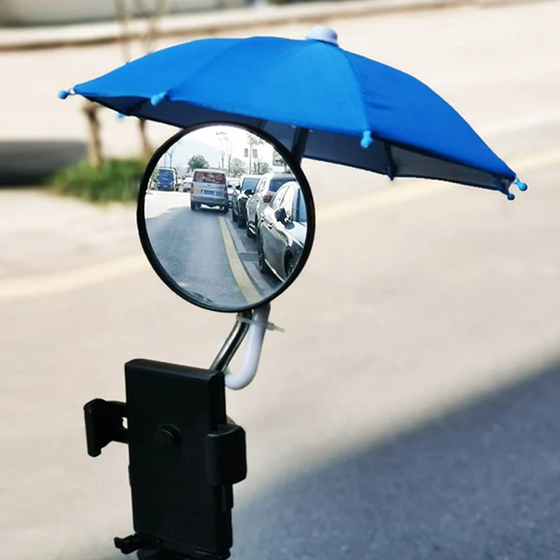 Mini Sunshade Umbrella Motorcycle Phone Holder Umbrella Decorative Umbrella For Bike Motorcycle Scooter E-Bike