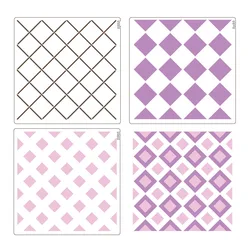 QITAI Stencil Stripe Grid Pattern Background Template Scrapbooking Embossing DIY Card Craft Texture Decorative 2022 New ST026