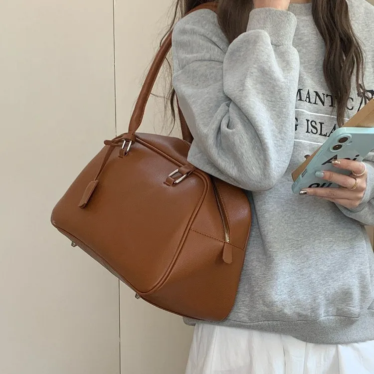 

Износостойкая винтажная сумка для мячей из искусственной кожи, женская сумка, сумка на плечо большой вместимости подмышками