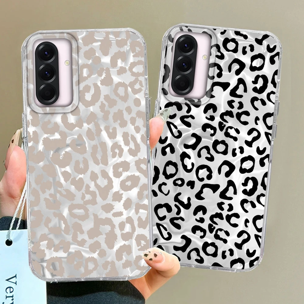 Koreanische Leopardenmuster-Handyhülle für Mädchen, Passend für Samsung Galaxy A56 A57 A07 A17 A55 A16 A26 A54 A15 A13 A36 A25 A35 A14 A34 A12