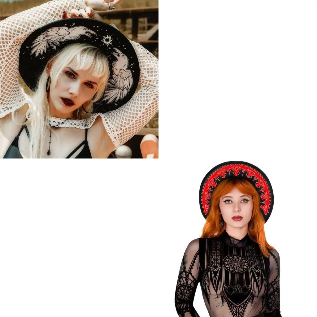 39BD Dark Gothic Hat with Lightweight Design Portable for Travel and Event Costume