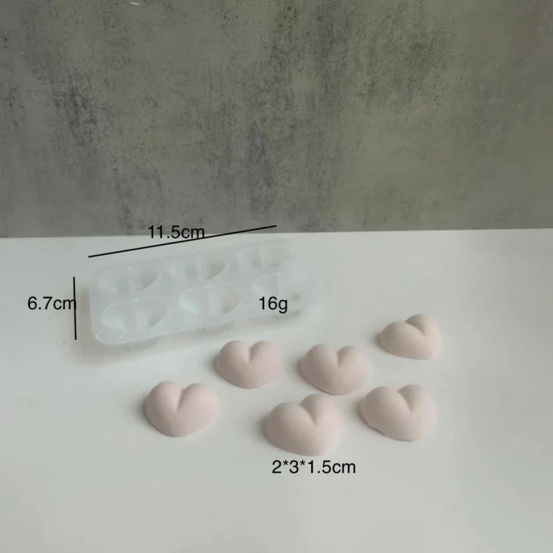 Six-Piece Love Butt Plaster Mold Epoxy Mold Valentine's Day Decoration Handbag Pendant Mold