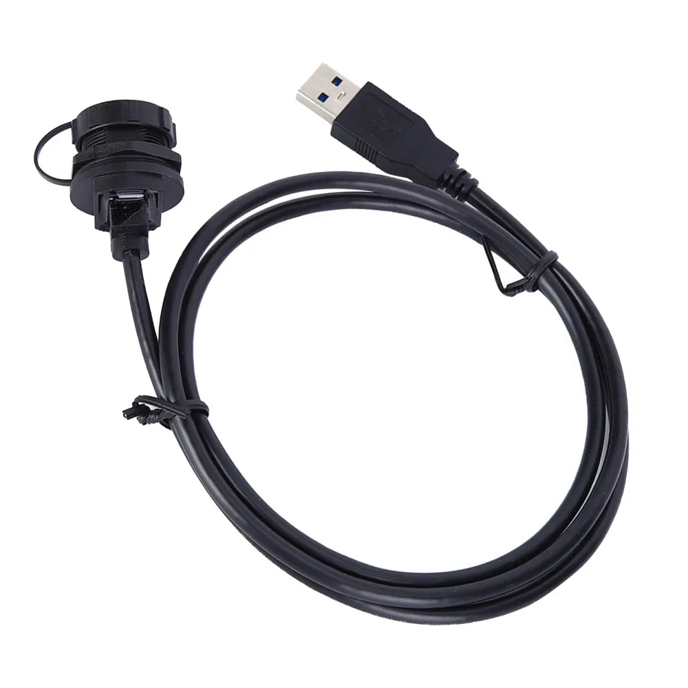 IP67 Waterproof USB3.0 Female Male 5Gbps Data Transfer 1M Panel Mount Adapters Fire Resistance Data Power USB Aviation Connector
