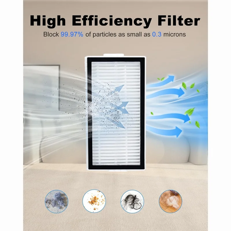 ABBK-Replacement Parts For Roborock Saros 10R Robot Vacuum Cleaner Accessory Set Main Side Brush HEPA Filters Mop Pads