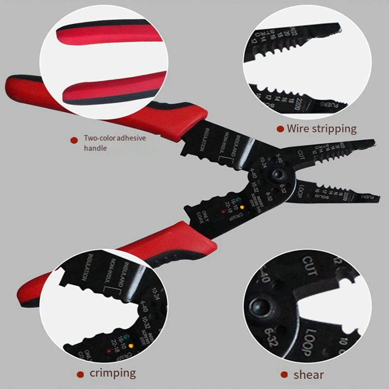 Multi-Function Pliers Automatic Wire Stripper Manual Crimping Pliers Professional Wire Stripping Tool Crimper Cutter