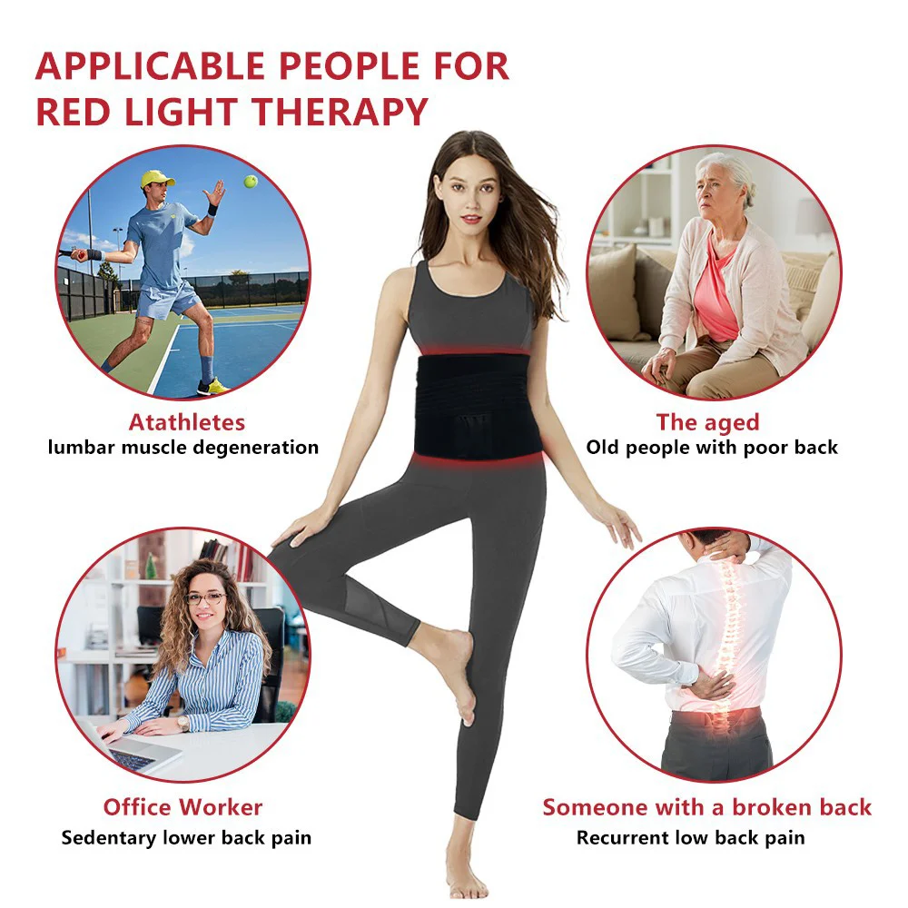 360LED 大型赤色＆赤外線治療ベルト ボディウェアラブルラップ加熱パッド LED 美容機器 顔と体の肩関節筋肉用