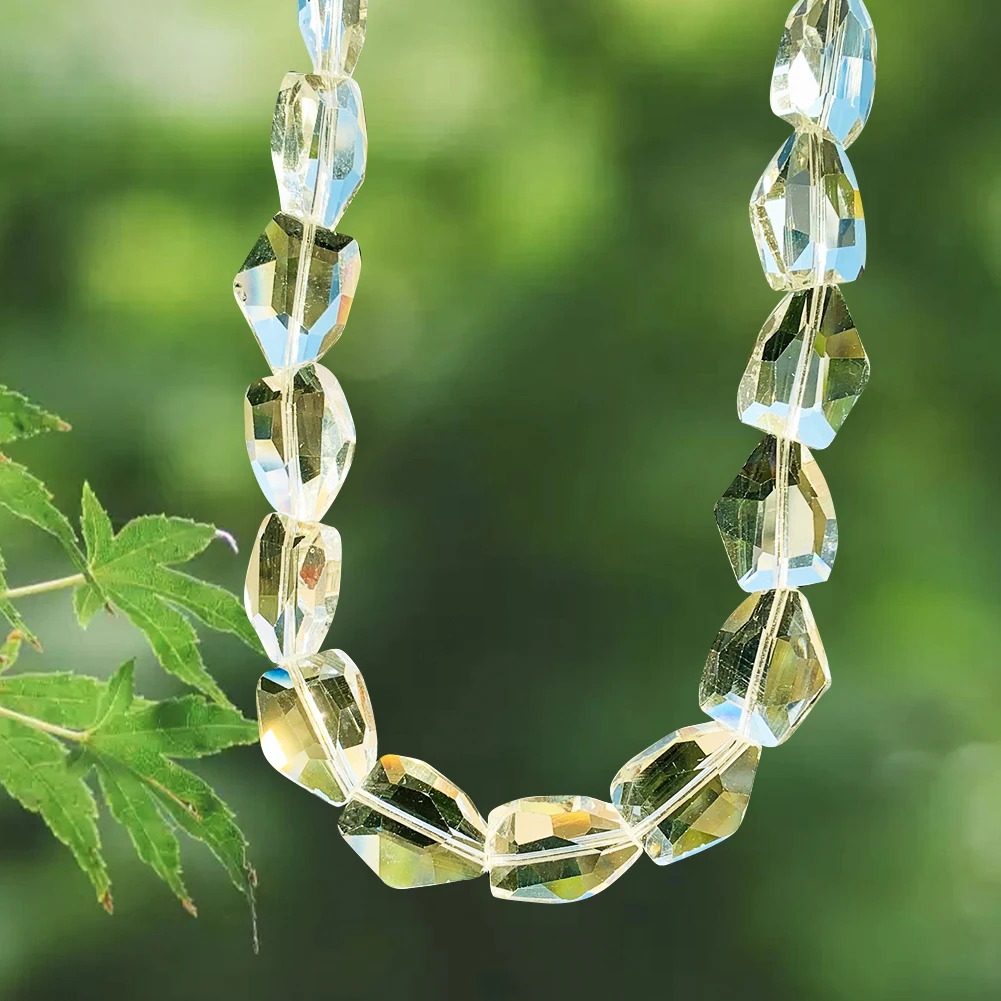 10 pçs k9 prismas de cristal claro suncatcher lustre facetado irregular pingente de cristal parte da lâmpada de vidro casamento decoração para casa