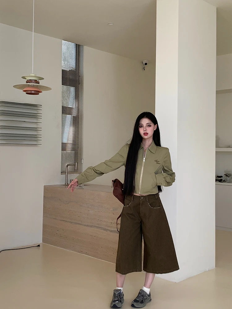 

Модная повседневная куртка с цветным воротником для женщин, винтажный стиль, осенняя новинка от One Aa Original Design