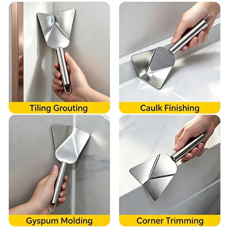 Stainless Steel Corner Trowel for Inside and Outside Wall Corners, Putty and Plaster Finishing Tool for Corner Repair M4YD