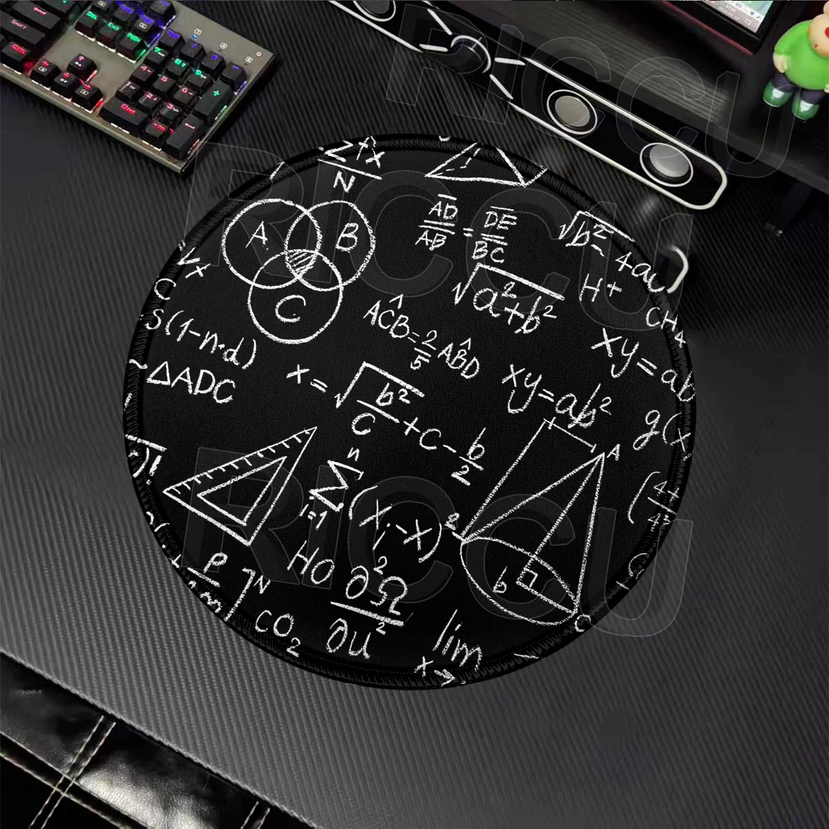 Equation Science Math Formula Mouse Pad Round Black Mousepad Rubber Non-Slip Tablepad Gaming Keyboard Mats Laptop Office Pads