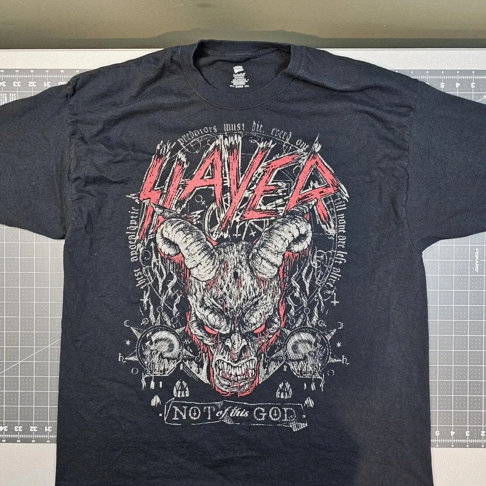 Slayer T Shirt Men's XXL Thrash Metal Band Not Of This God Y2K Skater Streetwear vintage Washed Unisex streetwear