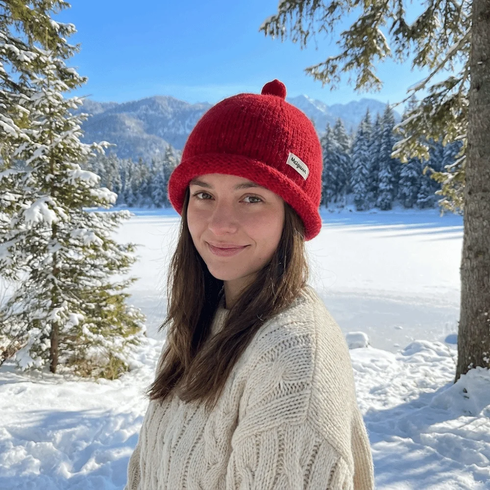 Fashion Solid Color Knitted Beanies Cap Keep Warm Rolled Edge Melon Skin Hat Multifunction Beret Painter Hat Women
