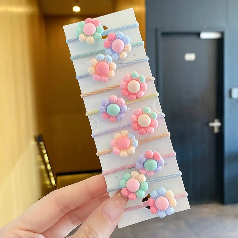 10 Stück süße Baby Kinder elastische Haar bänder Haarring Haar gummi für Kinder Kopf bedeckung Kleinkind Zubehör Mädchen Kinder Haarschmuck