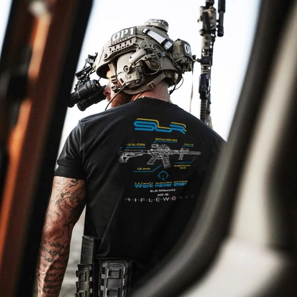 American Summer Sports Outdoor Military Fans Tactical Short Sleeve T-shirt Men's Summer Print Round Neck Half Sleeve