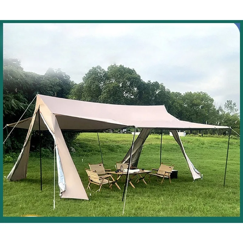 

Outdoor Large Living Room Camping Tent A Tower Style Adjustable Rainproof Sunscreen Canopy for Night Camping