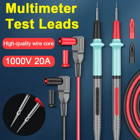 멀티미터 프로브 와이어 1000V 20A, 고정밀 측정 실리콘 테스트 라인 다기능 전기 측정 펜