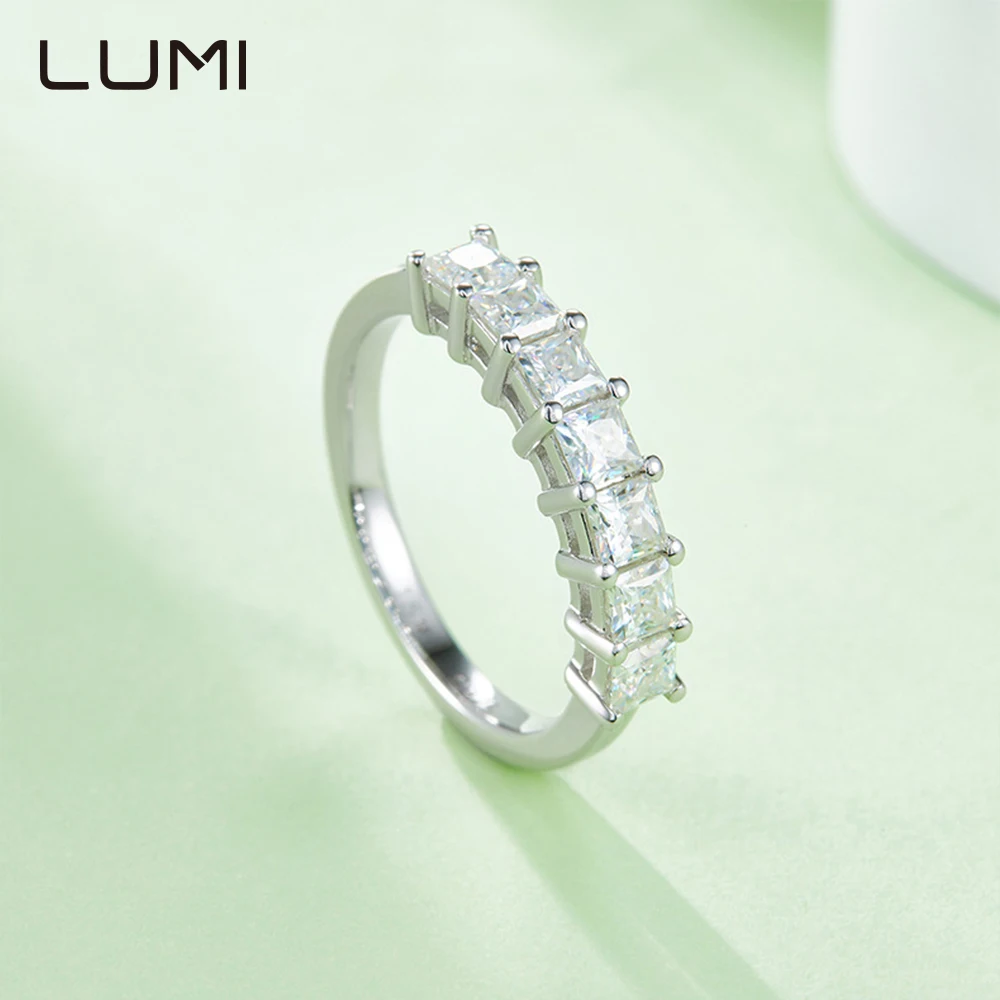 

Total 1.75ct Original Princess Square Cut Moissanite S925 Silver Ring for Her Romantic Daily Wear Anniversary Birthday Present