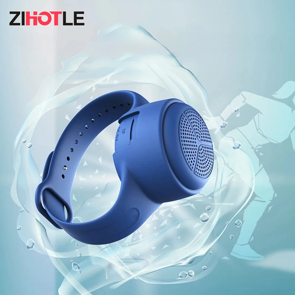 

ZIHOTLE Wearable Watch Mini Wireless Bluetooth Speaker Portable Outdoor Waterproof TWS HiFi Stereo Subwoofer Sound Box