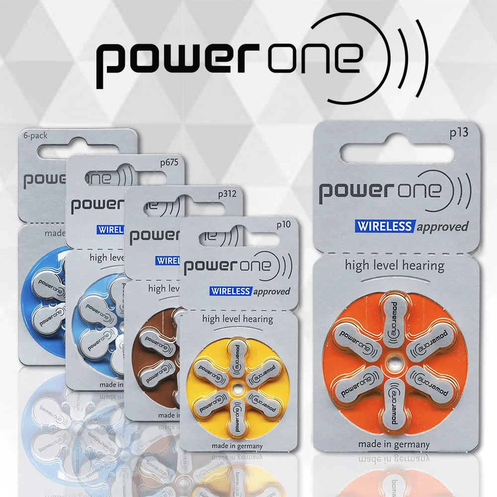 เครื่องช่วยฟังแบตเตอรี่ 60 PCS 10 การ์ด Zinc Air 1.45V PowerOne P13 13A 13 a13 PR48 เครื่องช่วยฟังแบตเตอรี่สําหรับเครื่องช่วยฟัง