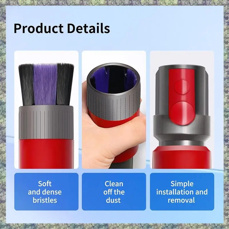 

WON Пылесос Щетка для пыли Бесследная щетка для удаления пыли с мягкой щетиной для Dyson V8 V10 V11 V15 Насадка для пылесоса