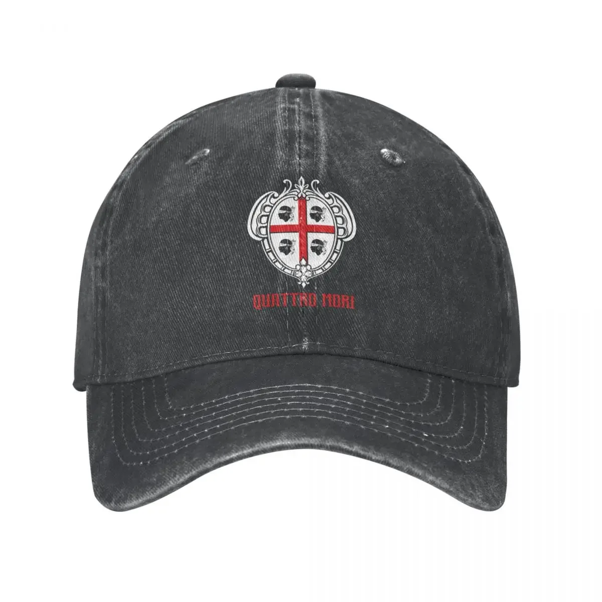 Italy Sardinia Coat Of Arms Baseball Cap Four Moors Kpop Sun-Proof Washed Trucker Hat Couple Cool Custom Washed Snapback Cap