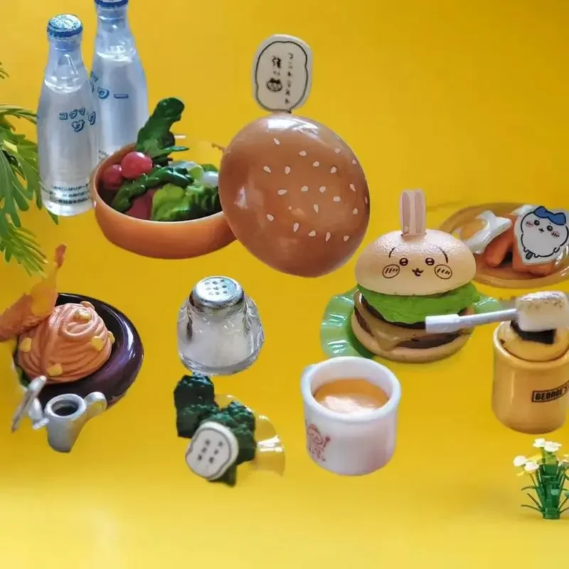 Vajilla de hamburguesa para casa de muñecas, caja de comida, Mini plato de juego de comida, modelo de decoración de cocina en miniatura, accesorios DIY, 1 Juego, 1/6