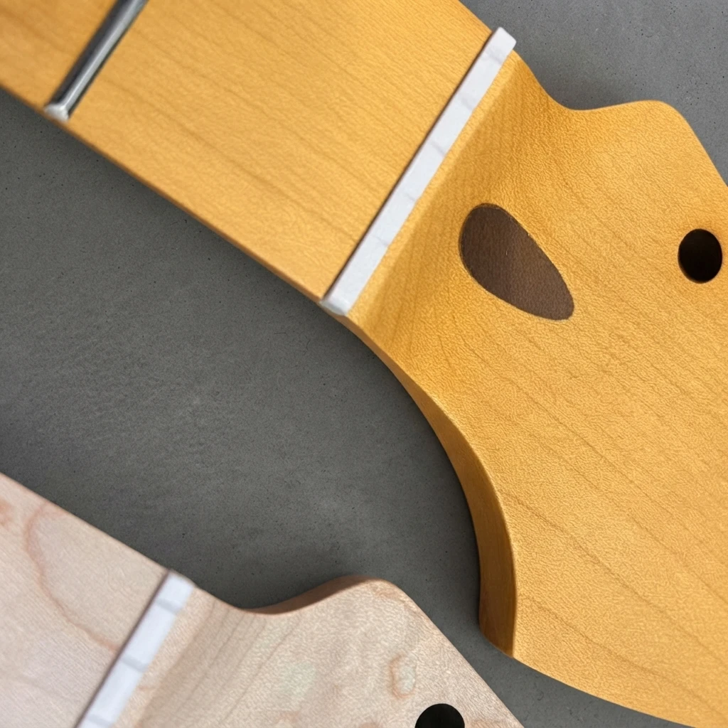 DIY Luthier ST Neck, 1957 Vintage, Aged Yellow Matte Finish, Solid Construction, Adjustable Truss Rod, 56mm Heel for Projects