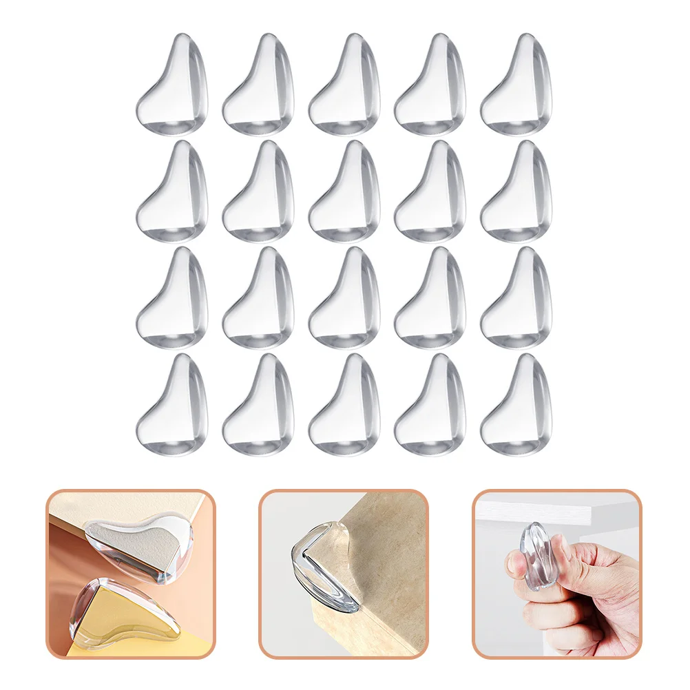 Protectores de esquina para bebé, 20 piezas, para mesa, escritorio, muebles de cuna, cubiertas de esquina de seguridad, Protector de mesa Flexible y duradero