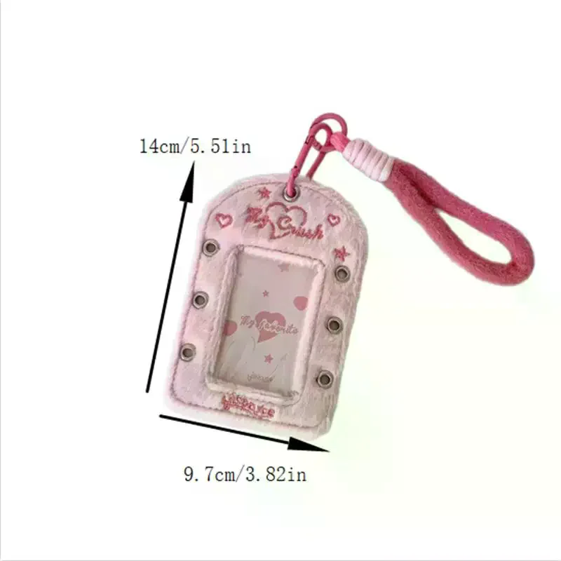 Cute Ballet-style Ribbon Photocard Holder Plush Card Holder With Lanyard Idol Photo Storage Card Display Protective Pendant Gift