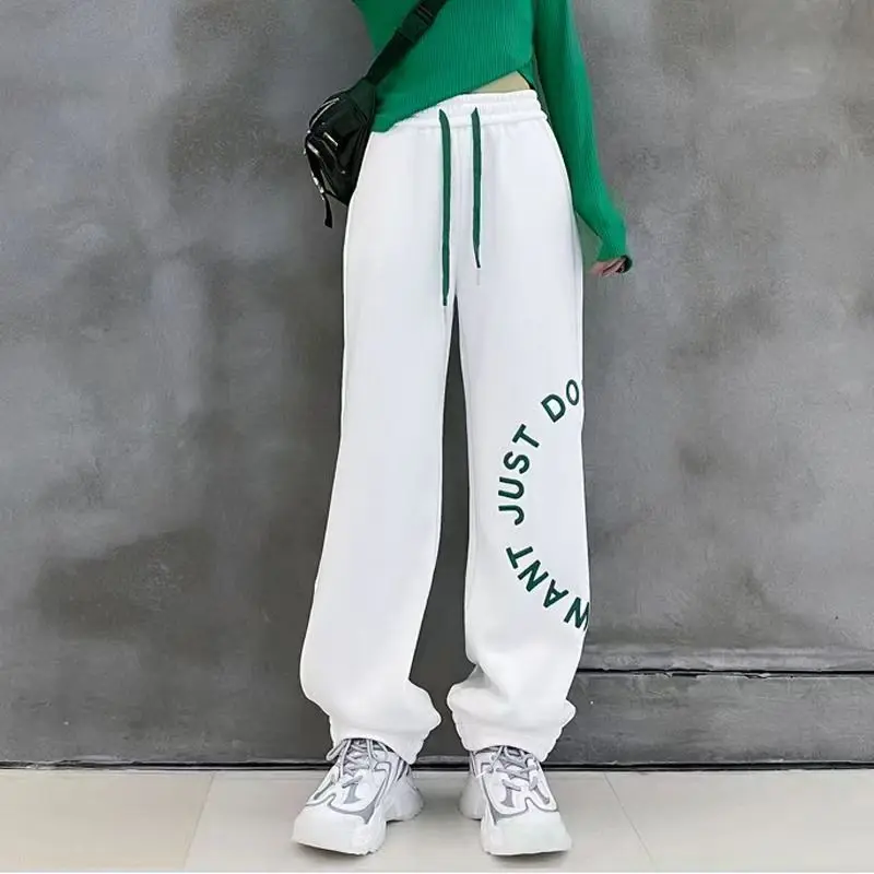

Women's Pants Summer Trend New Fashion Printed Trousers Street Dance Sport Pants Straight Leg Wide-leg Pants Hiphop Clothing