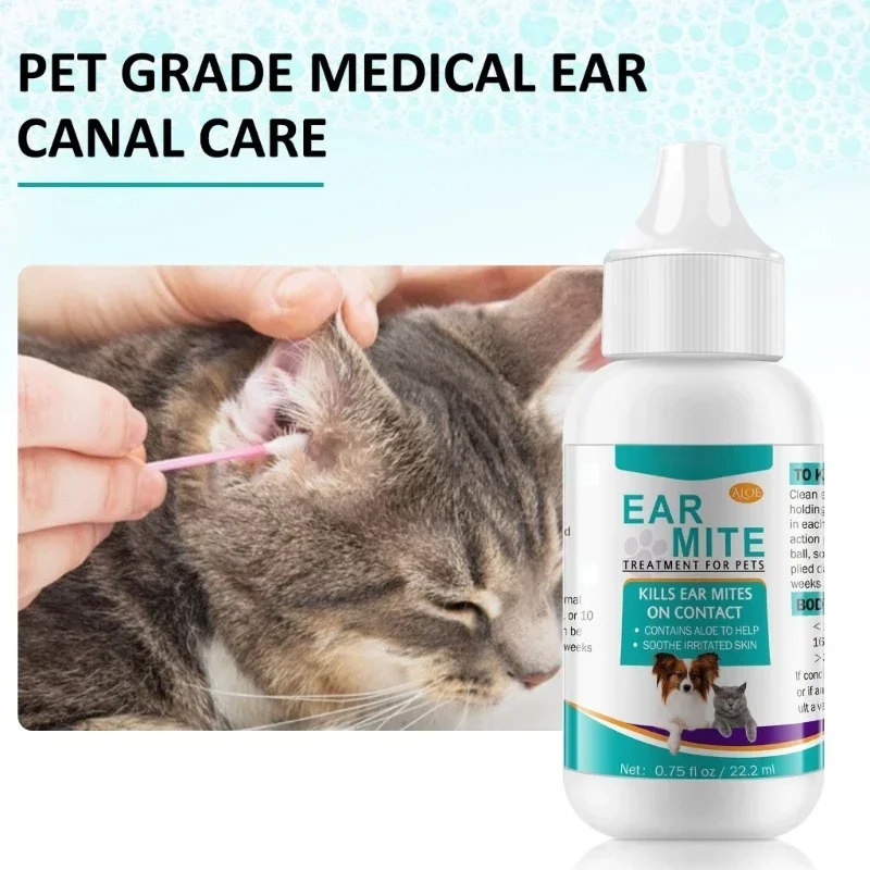 Pet Ear Mite Oil Ear MiteTreatment for Dogs and Cats Pet Ear Cleaners Dogs EarMite Oil Cats EarMite Pet Ear Canals Pet Ear Wash