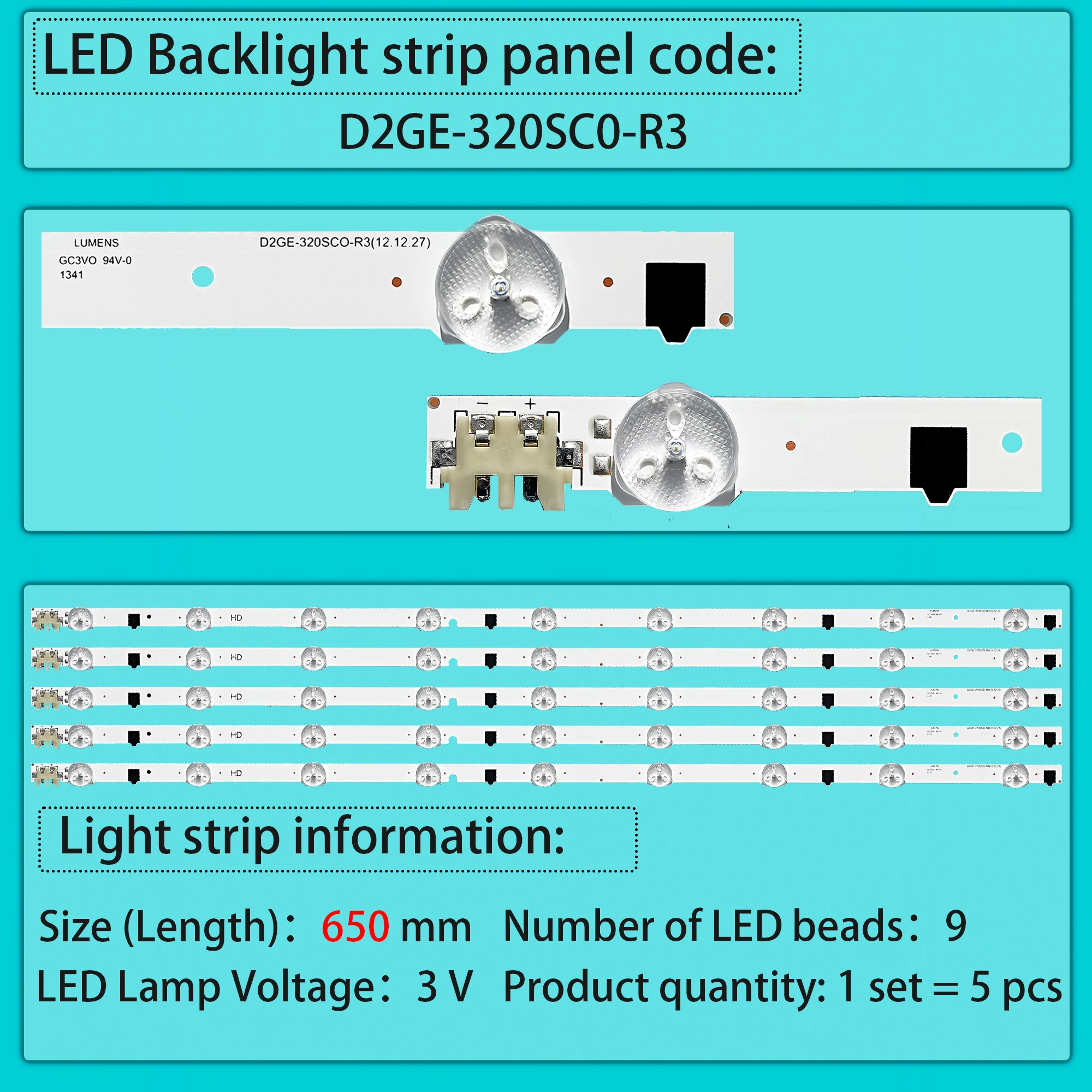 

50 pcs LED strip For D2GE-320SC0-R3 2013SVS32H UE32F4510AK UE32F4500AK UE32F4000AW UE32F5030AW UE32F5300AW UE32F5300AK