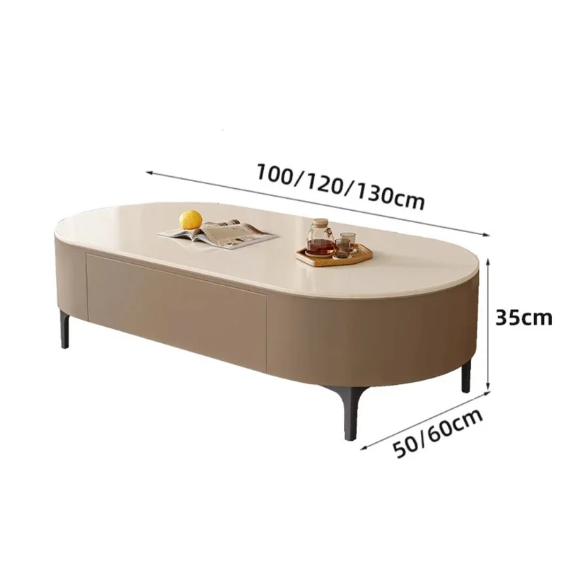 Aesthetic Luxury Coffee Table Decoration Living Room Nordic Glam Coffee Table Modern Oval Unique Mesitas De Noche Home Furniture