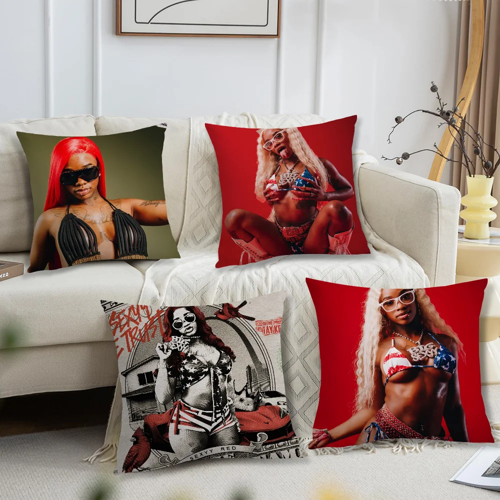 Singer S-Sexyy Red Cool cushion cover Accessories Square Cushion Room Bedroom Headboard Sofa Living Backrest Car Nap Time