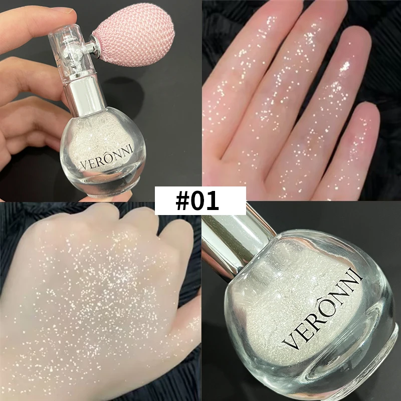 Diamond Highlighter Powder Spray Waterproof High Gloss Glitter Body Bronzer Highlight Powder Face Contour Illuminator Makeup