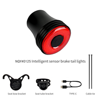 CYCLAMI Bicycle Taillight LED 400mAh Bike Smart Sensor Brake Tail Light Type-C USB Rechargable Waterproof Cycling Equipment