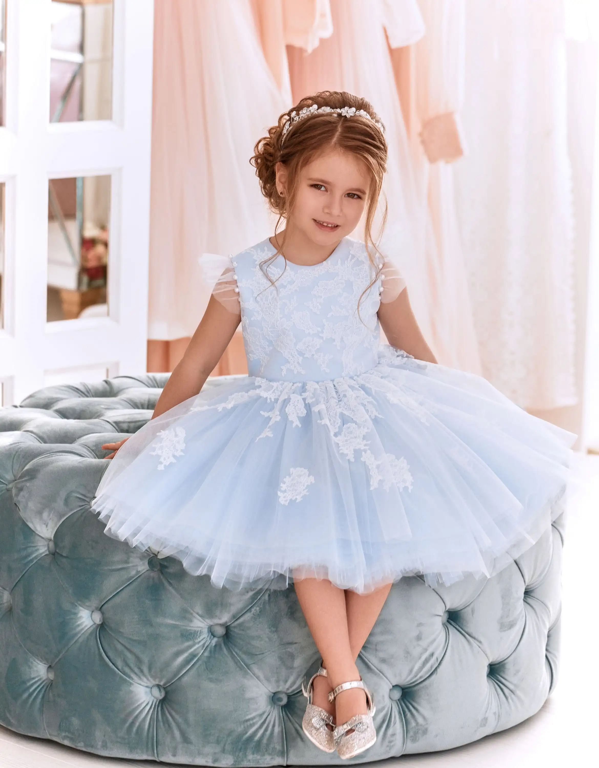 

YZYmanualroom Flower girl dress tutu, Flower girl dress tulle, Flower girl dress baby, Flower girl dress dusty blue/Custom Made