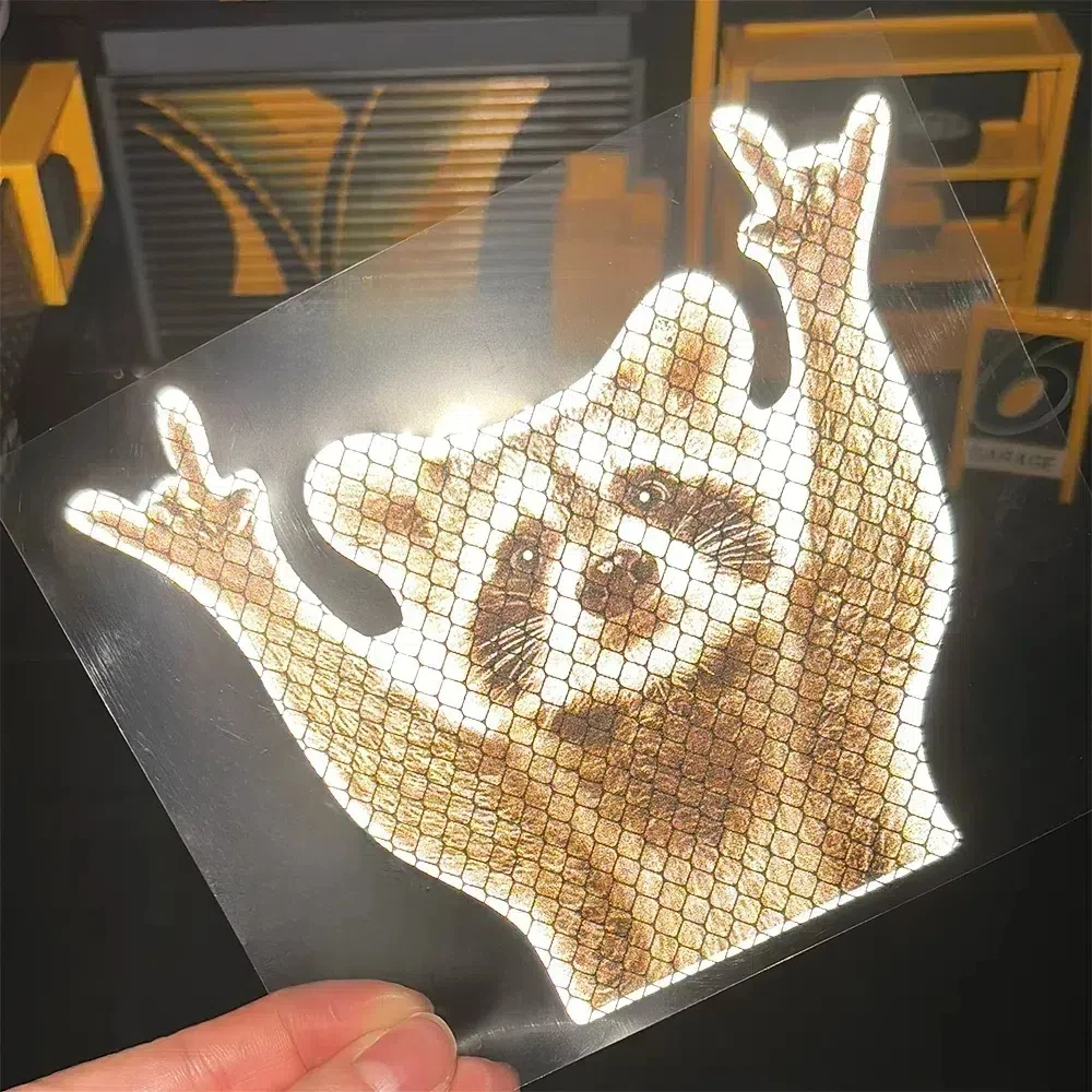 

1 шт., сильные светоотражающие ночные предупреждающие наклейки для мотоцикла с енотом, водонепроницаемые наклейки для мотоцикла «сделай сам», передний обтекатель для мотоцикла, наклейки на коробку для шлема