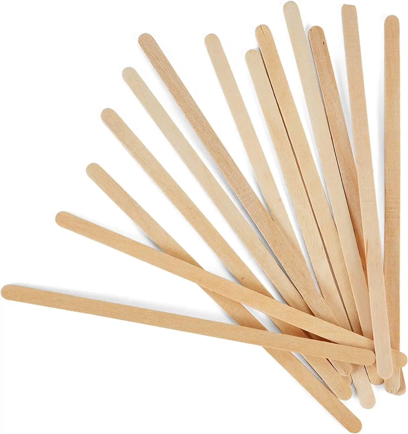 100/300Pcs 5.5Inch Disposable Wooden Coffee Stirrers Individually Wrapped Tea Drink Cocktail Mixer Swizzle Sticks Round End