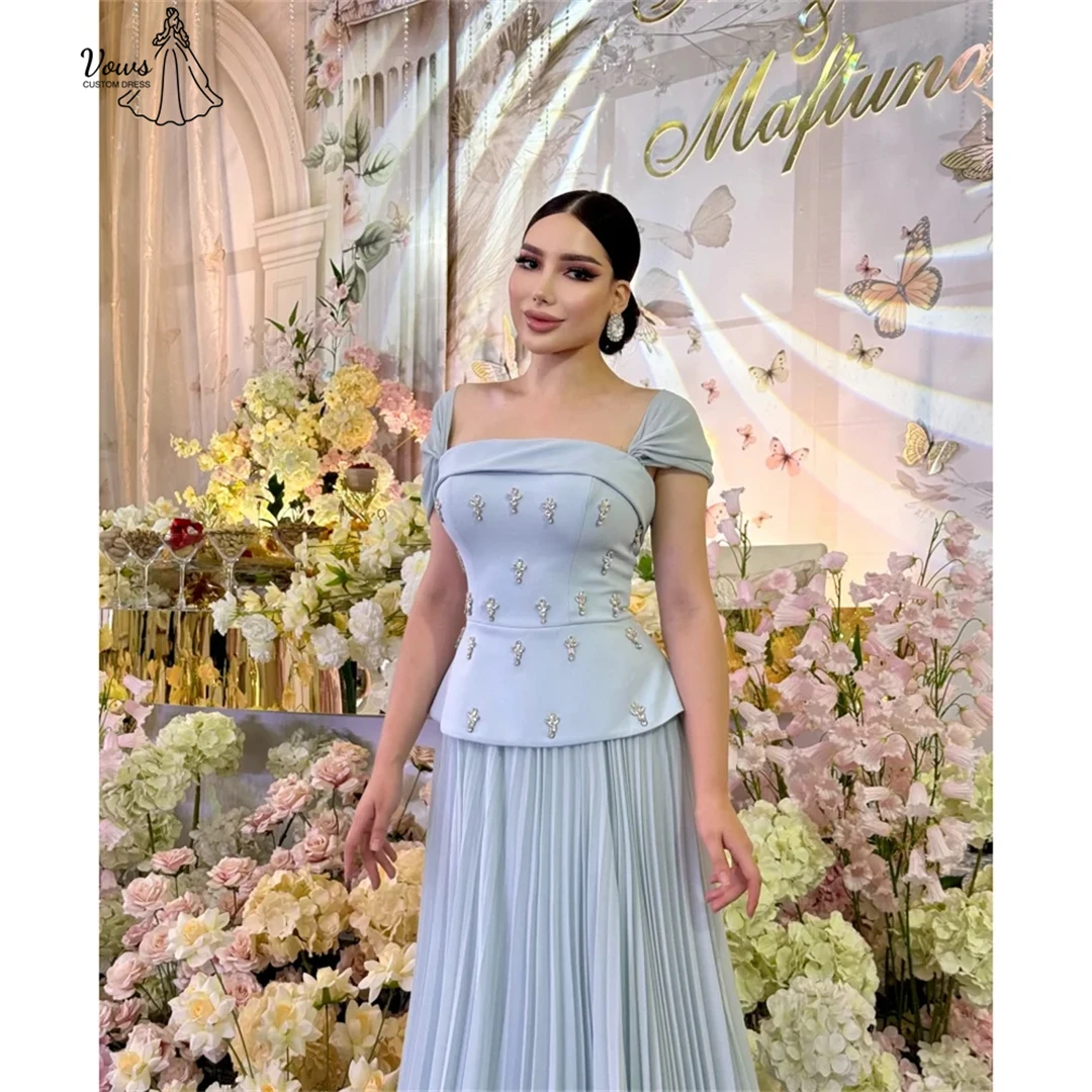 

Vows Custom Made Prom Gown Elegant Evening Dresses for Woman Luxury Evening Dress 2025 Chiffon Line A Bead Embroidery Ball Gowns