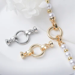 Bracelet Enhancer Clasp Connector With End Caps Brass Gold Plated Extender Clasp For Diy Pearl Necklace Bracelet Jewelry Making