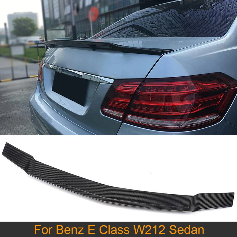 Car Rear Trunk Spoiler Wing For Mercedes Benz W212 E300 E350 E400 E500 E63 AMG Sedan 4 Door 2010-2015 Carbon Fiber Rear Spoiler